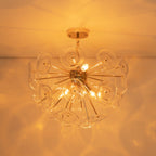 Dandelion 4-light glass starburst sunburst ceiling light by TheChandelierCo, semi-flush mount with modern sputnik design.