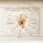 Dandelion 4-light glass starburst sunburst ceiling light fixture with Sputnik semi-flush mount for modern interior decor