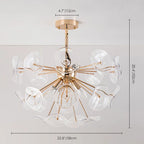 Dandelion 4-light glass starburst sputnik ceiling light by TheChandelierCo, semi-flush mount with clear glass globe design.