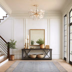 Dandelion 4-light glass starburst sunburst ceiling light by TheChandelierCo, semi-flush mount with clear glass globes and metal arms.