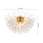 Dandelion 8-light crystal starburst Sputnik flush mount ceiling light by TheChandelierCo, featuring a 70cm diameter with sparkling crystal accents.