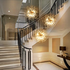 Dandelion 8-light Sputnik crystal chandelier with starburst design, hanging ceiling lighting fixture by TheChandelierCo.