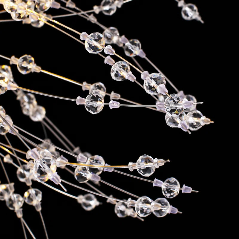 Dandelion 9-light Sputnik crystal chandelier with starburst design, featuring hanging crystal accents for elegant ceiling lighting.