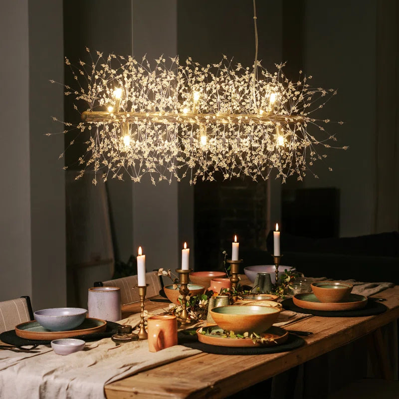 Light Dandelion Starburst ceiling pendant by TheChandelierCo, featuring a sunburst design perfect for kitchen island lighting.