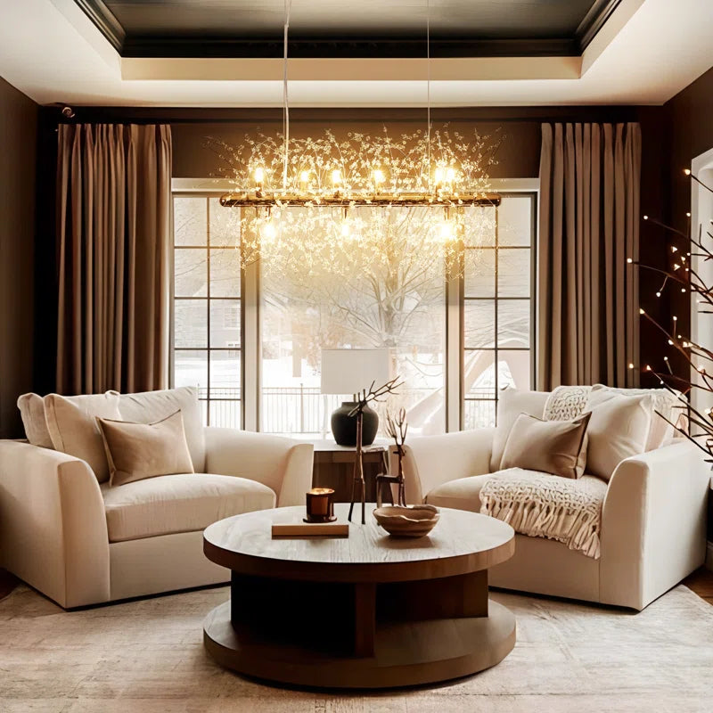 Light Dandelion Starburst ceiling pendant from TheChandelierCo, designed for kitchen island lighting with a sunburst sunburst design.