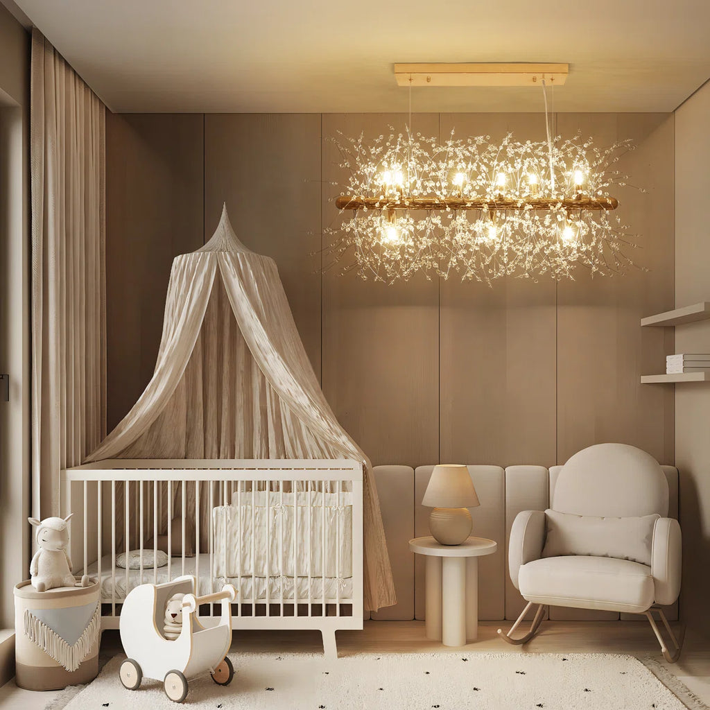 Light Dandelion Starburst Sunburst ceiling pendant by TheChandelierCo, featuring a linear design ideal for kitchen island lighting.