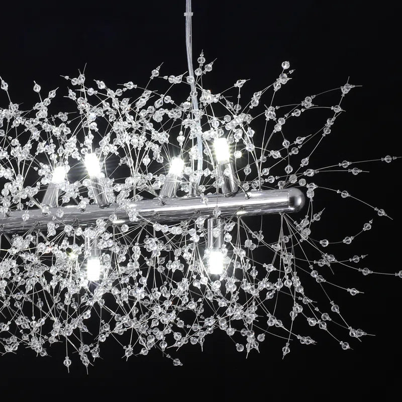 Light Dandelion Starburst Sunburst Ceiling Pendant by TheChandelierCo, ideal for kitchen island lighting, featuring a linear design.