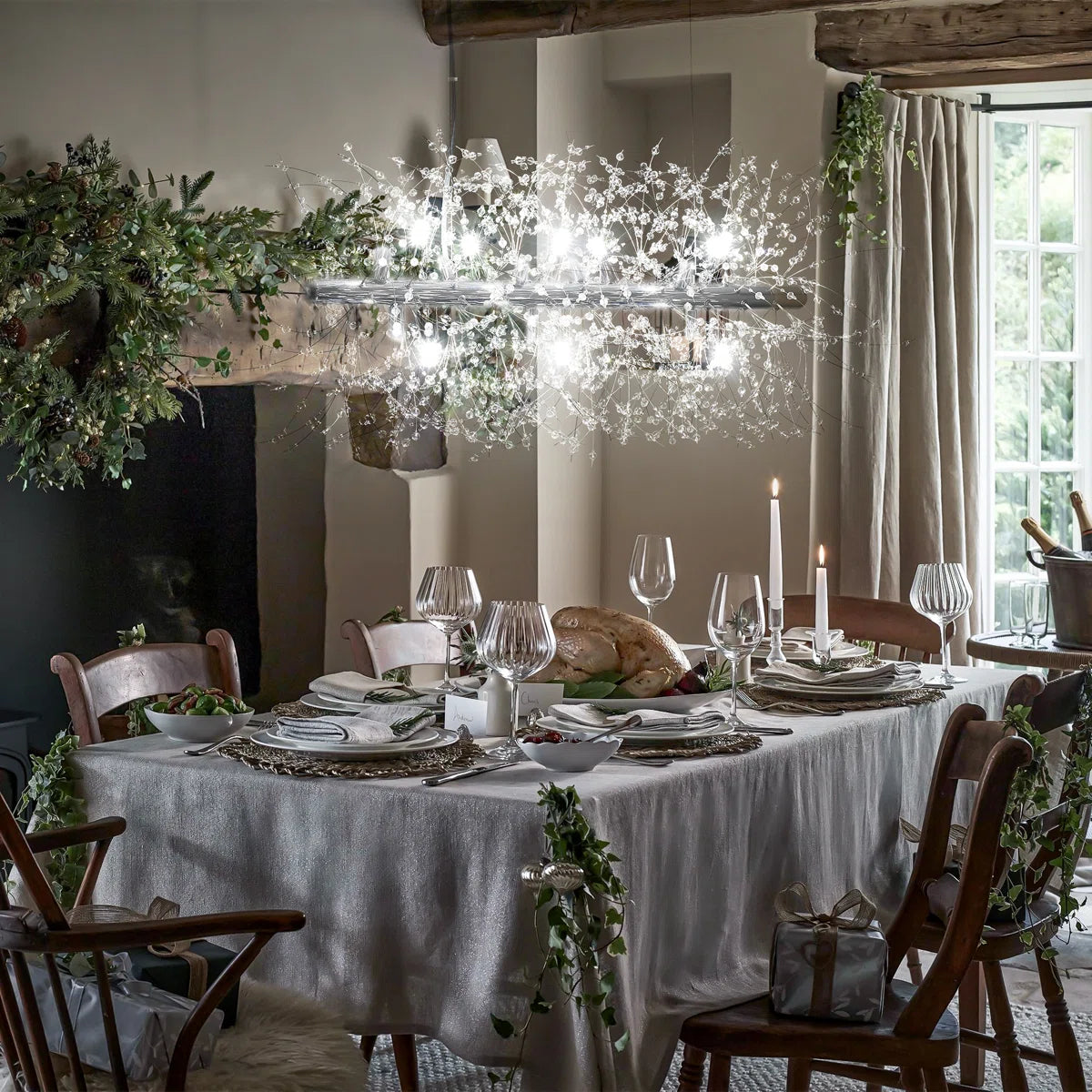 Light Dandelion Starburst Sunburst ceiling pendant light from TheChandelierCo, ideal for kitchen island or modern interior lighting.