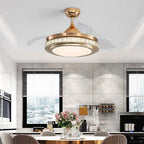 Diep 3-blade LED ceiling fan by TheChandelierCo with remote control, featuring modern design and integrated lighting.