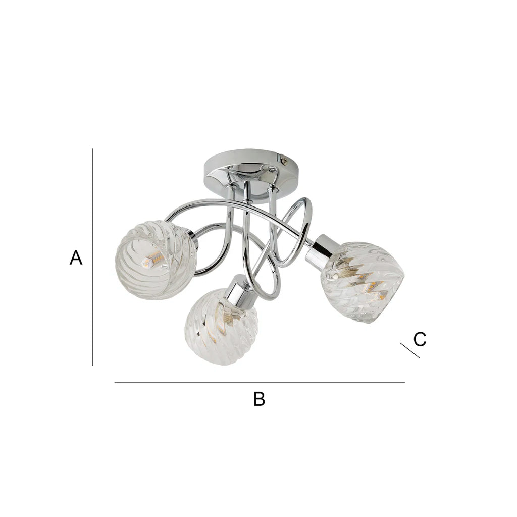 Glass Semi Flush Mount