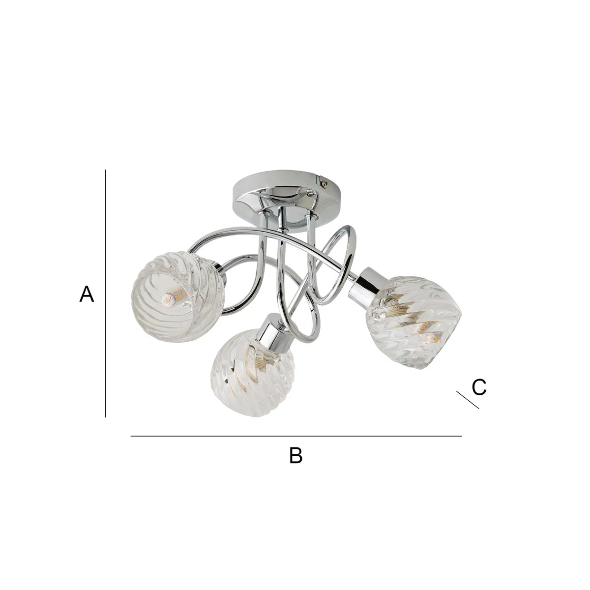 Glass Semi Flush Mount