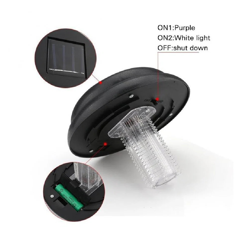Pair of Droz black low voltage solar-powered LED pathway lights by TheChandelierCo, ideal for outdoor garden and walkway illumination.