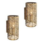 Set of 2 Edie Steel Flush Mounted Sconces by TheChandelierCo, modern wall-mounted lighting fixtures with sleek steel finish.