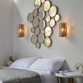 Set of two Edie Steel Flush Mounted Sconces by TheChandelierCo, modern wall lighting with sleek steel finish and minimalist design.