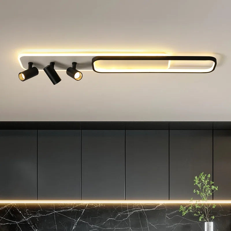 Elysian 5 light 110cm LED flush mount ceiling light by TheChandelierCo, featuring a sleek modern design and bright illumination.