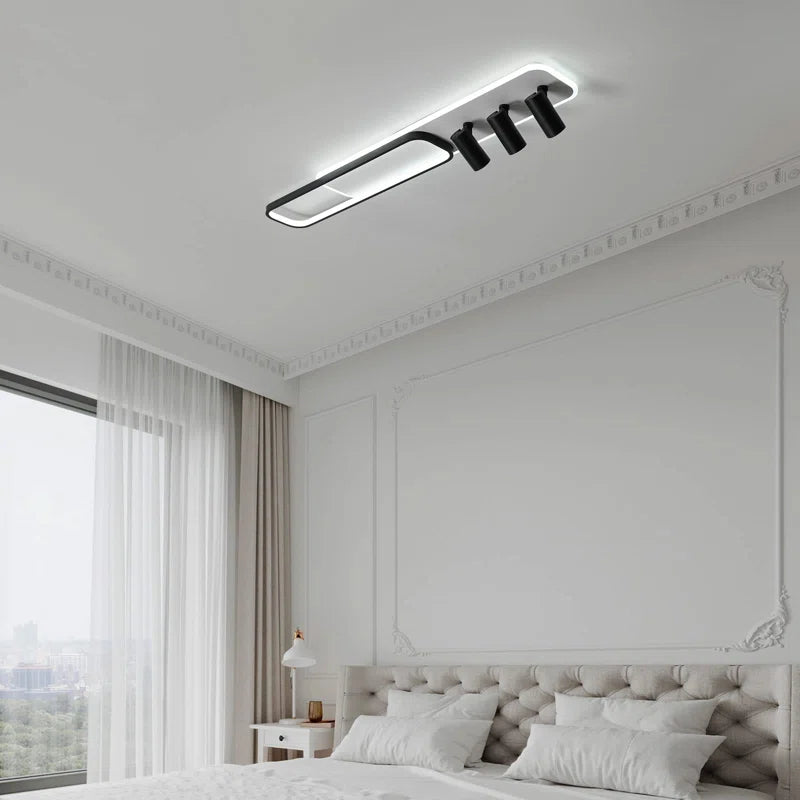 Elysian 5 110cm LED flush mount light by TheChandelierCo, showcasing the modern design with a sleek, illuminated surface.