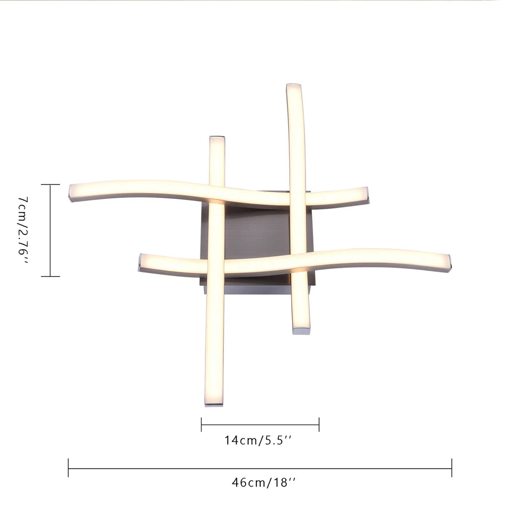 4-Light LED Sputnik Ceiling Light Curved Design Geometric Flush Mount Ceiling Lamp