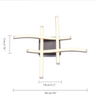 4-Light LED Sputnik Ceiling Light Curved Design Geometric Flush Mount Ceiling Lamp