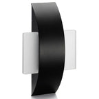 Black Galarza outdoor flush mount light by TheChandelierCo with 60.45cm height, frosted glass, integrated LED, suitable for exterior use
