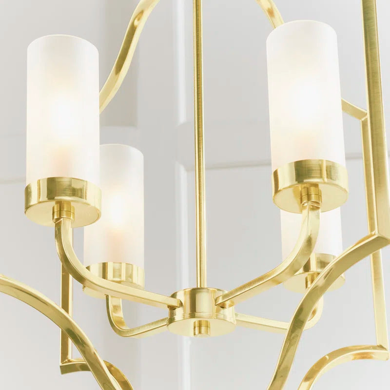 Glenmoor 4 light candle-style chandelier by TheChandelierCo with four candle-shaped lights and elegant metal frame.
