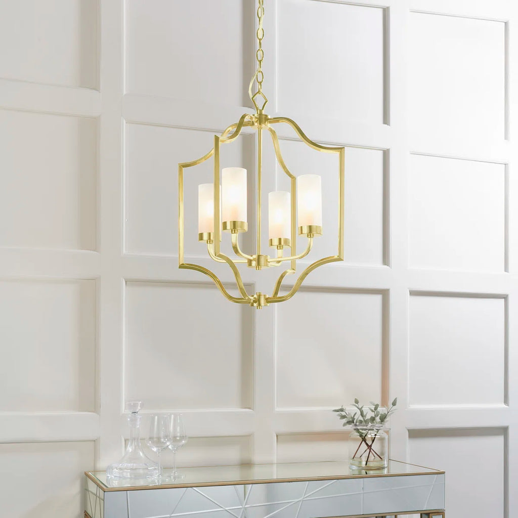 Glenmoor 4 candle-style chandelier by TheChandelierCo featuring four candle holders and elegant metal detailing.