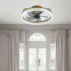 Kappa 48cm crystal ceiling fan with LED lights and gold finish, featuring elegant crystal accents and modern design.