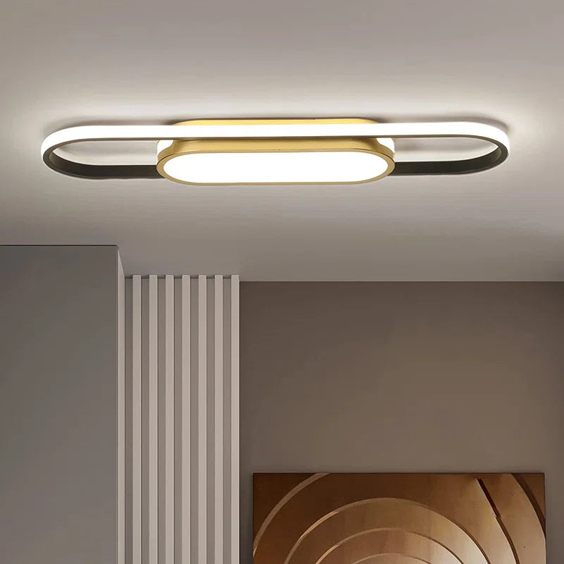 Gold Muscato 1-light 70cm LED flush mount ceiling light by TheChandelierCo with sleek modern design and warm lighting.