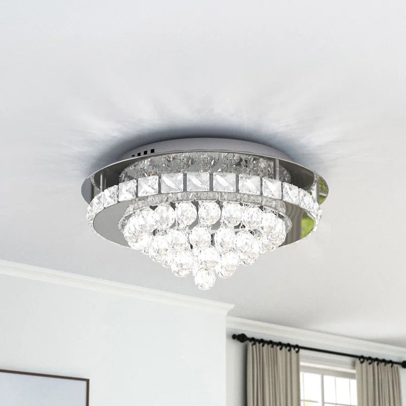 Hurt 40cm LED crystal integrated flush mount light by TheChandelierCo with a sleek design and crystal accents for modern lighting.