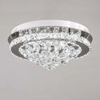 Hurt 40cm LED crystal flush mount light by TheChandelierCo with integrated lighting and modern design, featuring clear crystal accents.