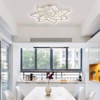 Izzabella 10-light acrylic LED flush mount chandelier, 85cm diameter, with sleek modern design and bright lighting.