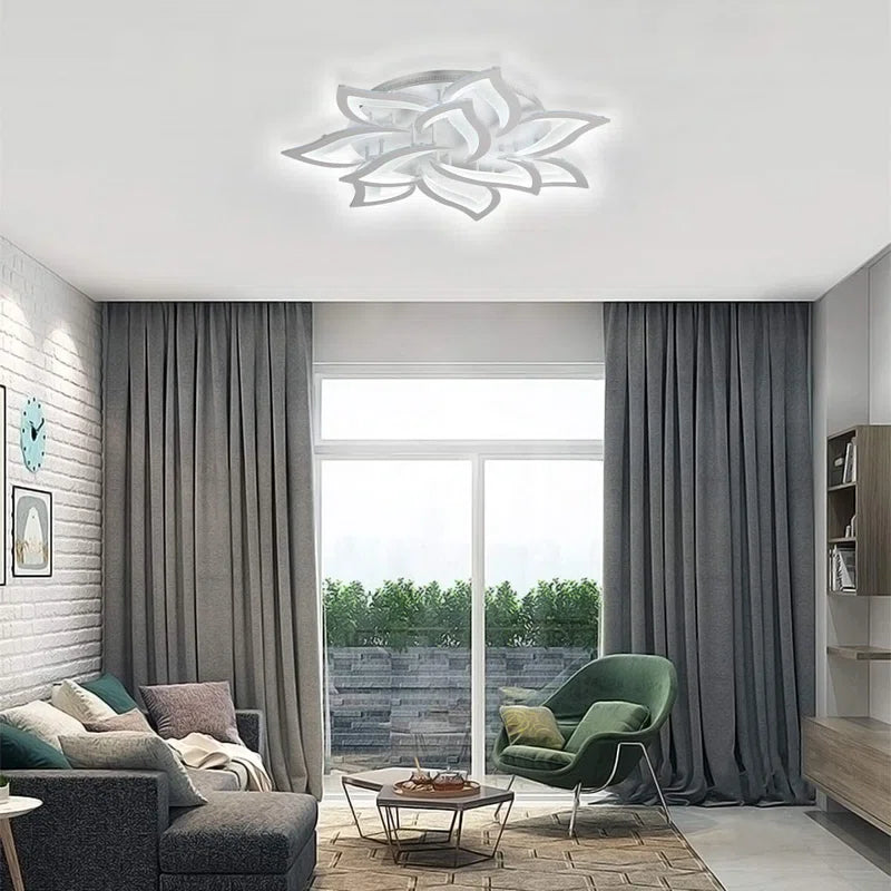 Izzabella 10-light acrylic LED flush mount ceiling light by TheChandelierCo, 85cm diameter with modern design and bright illumination.