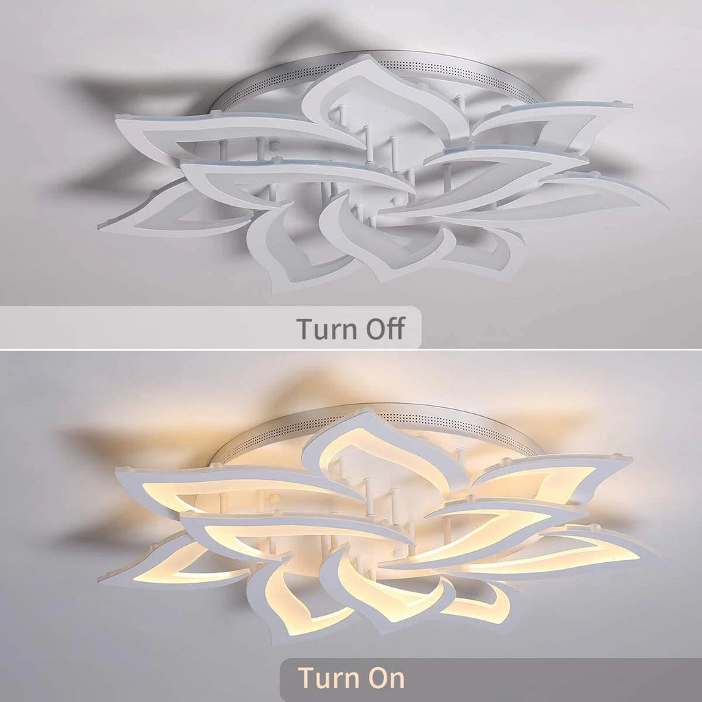 Izzabella 10-light acrylic LED flush mount ceiling light by TheChandelierCo, 85cm diameter with modern design and bright illumination.