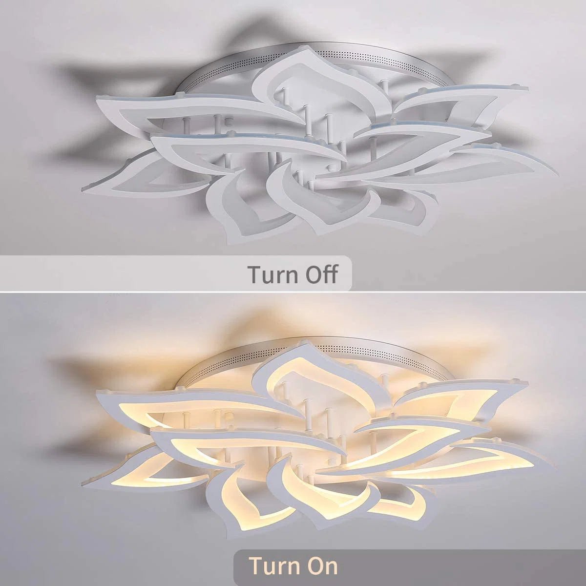 Izzabella 10-light acrylic LED flush mount ceiling light by TheChandelierCo, 85cm diameter with modern design and bright illumination.