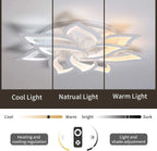 Izzabella 10-light acrylic LED flush mount chandelier measuring 85cm, featuring modern design and bright illumination.