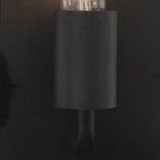 Black outdoor flush mount light fixture by TheChandelierCo featuring a sleek, modern design for exterior lighting.