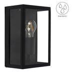 Black outdoor flush mount light fixture by TheChandelierCo featuring a sleek, modern design with durable weather-resistant finish.