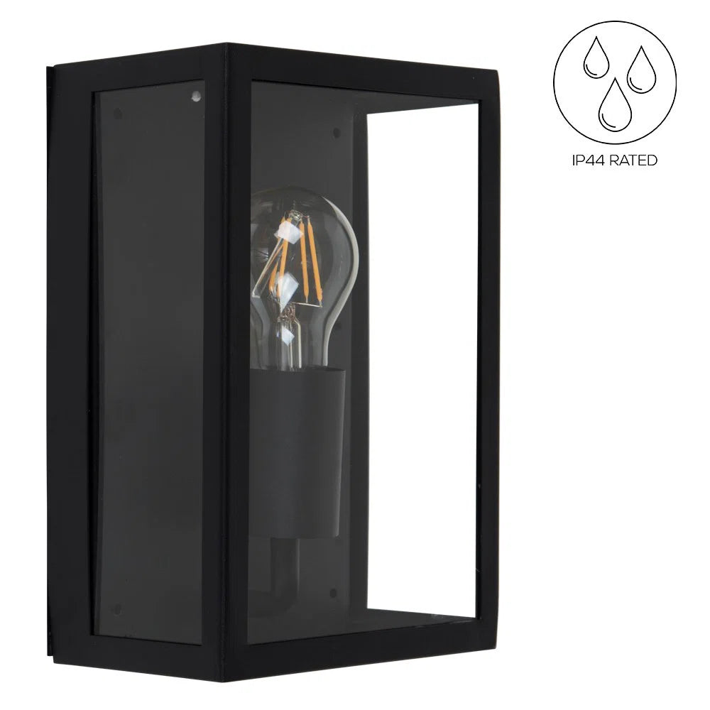 Black outdoor flush mount light fixture by TheChandelierCo featuring a sleek, modern design with durable weather-resistant finish.
