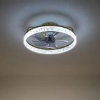 Kappa 48cm crystal ceiling fan with LED lights, featuring elegant crystal accents and modern design from TheChandelierCo.