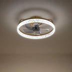 Kappa 48cm crystal ceiling fan with integrated LED lights, modern design, and clear crystal accents for stylish room illumination