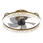 Kappa 48cm crystal ceiling fan with integrated LED lights and modern design, mounted on ceiling with decorative crystal accents.
