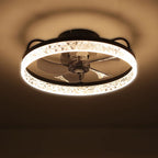 Kappa 48cm crystal ceiling fan with integrated LED lights, featuring elegant crystal accents and modern design.