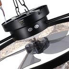 Kappa 48cm crystal ceiling fan with integrated LED lights, featuring elegant crystal accents and modern design.