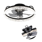 Kappa 48cm crystal ceiling fan with integrated LED lights and decorative crystal accents, ideal for modern living spaces.