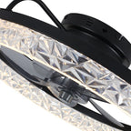 Kappa 48cm crystal ceiling fan with LED lights by TheChandelierCo, featuring a modern design and transparent crystal blades.