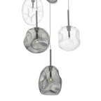 Kensley 6-light chrome cluster pendant chandelier with multiple hanging lights, modern design, and sleek finish.