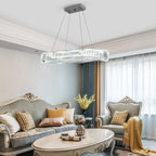 Light crystal LED chandelier by TheChandelierCo featuring sparkling crystal accents and sleek modern design.