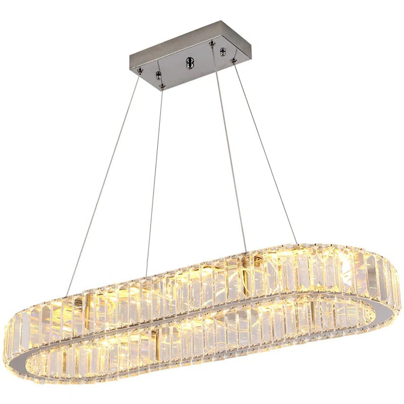 Elegant Kirt 1 Light Crystal LED Chandelier by TheChandelierCo featuring sparkling crystal accents and modern design.