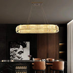 Light crystal LED chandelier from Kirt 1 collection by TheChandelierCo featuring multiple sparkling crystal strands and modern design.