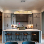 Light crystal LED chandelier by TheChandelierCo featuring elegant hanging crystal strands and a modern design.