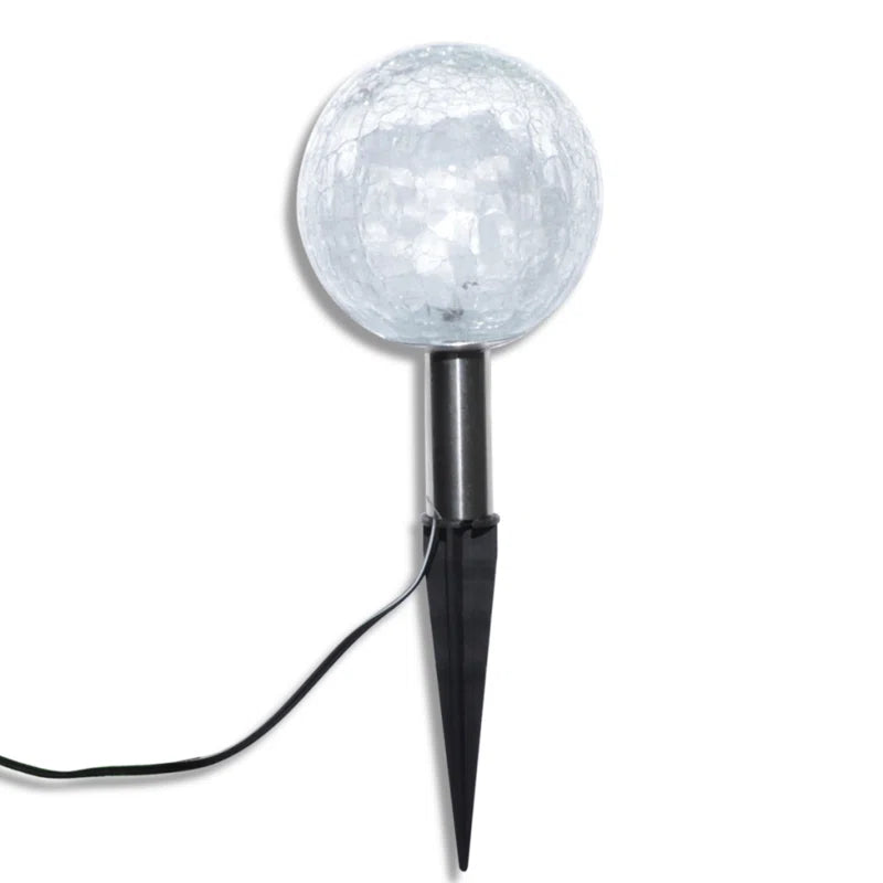 Set of three LED pathway lights by TheChandelierCo, weather-resistant outdoor lighting for garden walkways and landscape illumination.